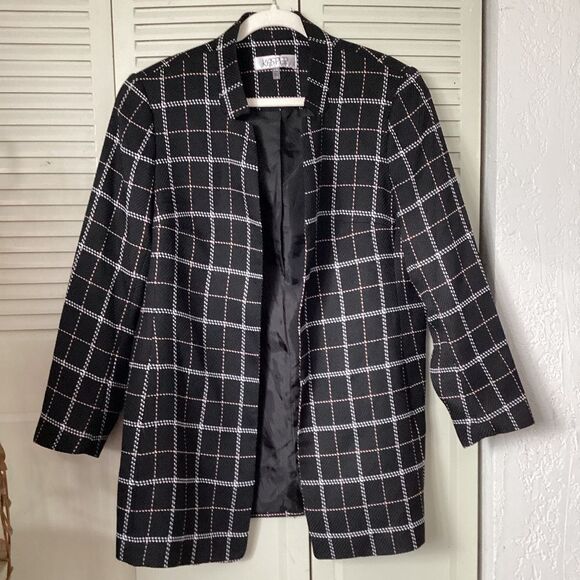 Kasper Jackets & Blazers - Kasper Plus Eleanor jacket black plaid size 14 P